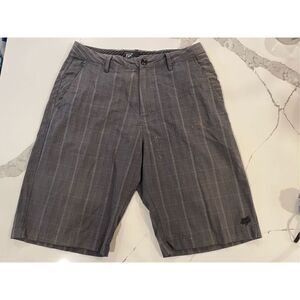 Fox Racing Plaid Check Black Grey Shorts Sz 32